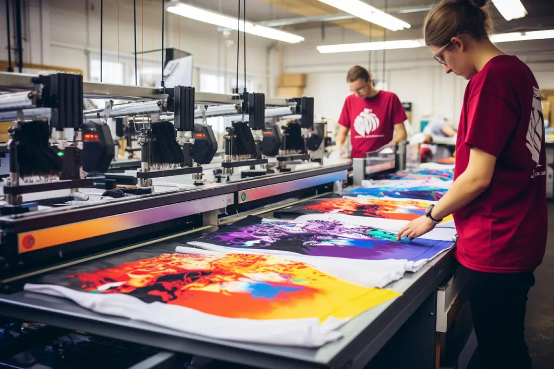 Corporate employees wearing a Custom Short Sleeve and Custom V-Neck from a Shopify B2B supplier